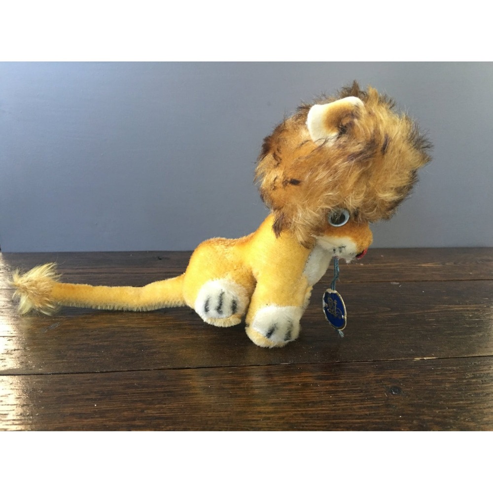 60s Anker Mohair Lion with Google Eyes &‎ Original Tag / Vintage Germany